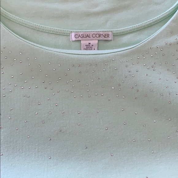 Casual Corner Cotton Sleeveless Top w/Bling Medium - Picture 4 of 4